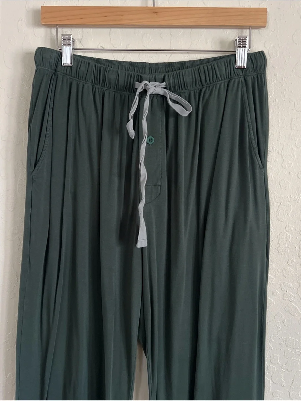 Bundle of 2 Bamboo Soft Stretch Jersey Pull On Elastic Waist Pajama Pants Large
